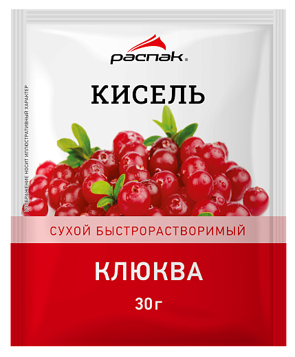 Кисель сухой быстрорастворимый "Клюква", 30г/25шт