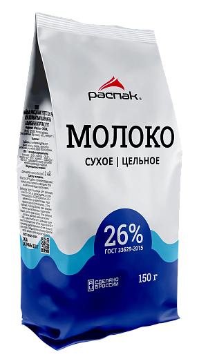 Молоко сухое 26%, 150г/30шт