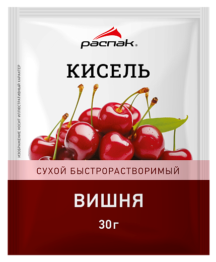 Кисель сухой быстрорастворимый "Вишня", 30г/25шт